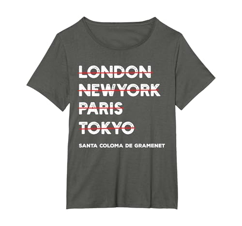 Orgulloso de mi Santa Coloma de Gramenet - Colección Local Camiseta, Mujer Tallas Grandes, Asfalto, 5XL Grande