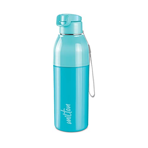 Milton Water Bottle Steel Convey 600 PU Insulated, Inner Stainless Steel Bottle, 520 ml, Leak Proof, BPA Free, Ideal for Home, Office, Gym, Travelling, Cyan