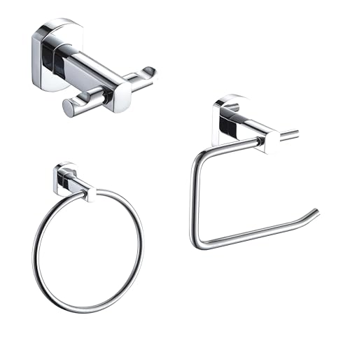 Image of Showerdrape Admiralty Chrome Stainless Steel Wall Mounted 3 Piece Bathroom Accessory Set