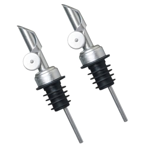 VINTORKY 2pcs Stainless Steel Wine Pourer Bottle Spouts for Wine Bottle Stopper Pour Spouts Wine Lid Stopper Oil Pourer Wine Bottle Pourer Wine Cork Oil Spout Syrup Silver