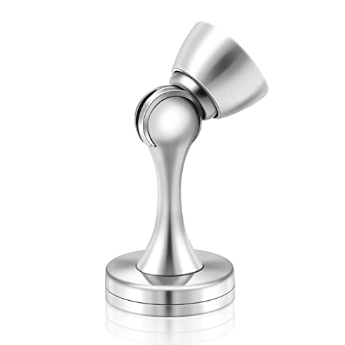 Magnetic Door Stop, Silver Door Stoppers Magnetic Stainless Steel Wall Floor Mount Heavy Duty Modern Magnetic Door Catch Holder Metal Decorative Magnetic Door Stops Wall Protector #TOP8