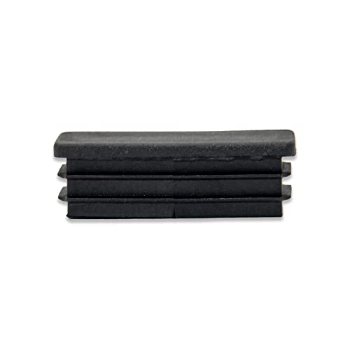 Image of Flyshop 8 Pack Black Chair Glide Inserts Plastic Plugs Rectangle Pipe Tubing End Caps 15 x 50 mm, 5 /8 inch x 2 inch
