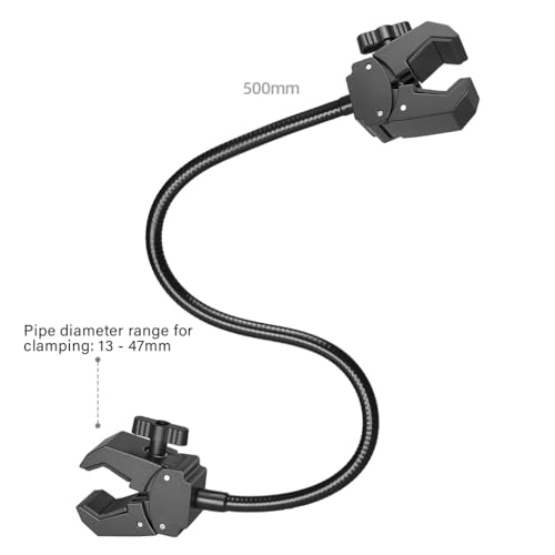 Image of Universally Heavy Duty Flexible Arm Clamp for Photography Video Equipment and Outdoor Mounting Applications Strong Hold Metal Double Clamp Flexible Arm Photography Light Stand