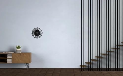Image of Stylish Metal Wall Clock for Living Room, Bedroom, Office, Kitchen, Home and Hall | Antique Fancy Big Size Modern Wall Watch for Home Decor (DA-101, 60 CM)