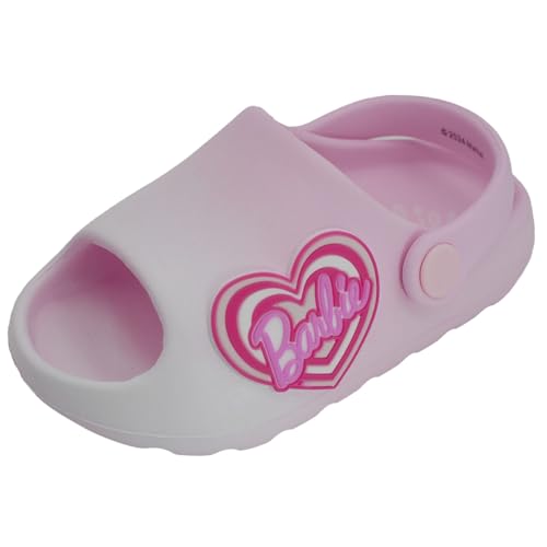 Barbie Toddler Girls Cloud Slides - Cute & Comfy Slip-On Sandals for Summer Pool or Beach - Light Pink Ombre Size 4