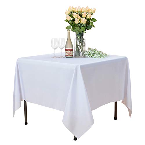 VEEYOO Square Tablecloth - 85x85 Inch Polyester Table Cloth Washable Wrinkle Free Dinner