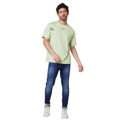 Image of Spykar Men's Comfort Fit N /A Half Sleeve Solid Casual T-Shirt