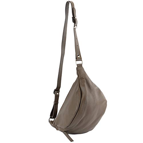 Sac de poitrine en cuir souple modamoda de T77, sac banane taille moyenne pour homme et femme