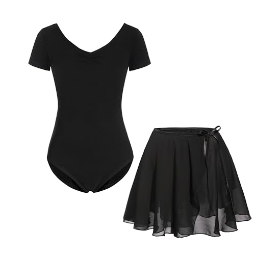 FONLAM Girl Ballet Leotard Dress Dance Gymnastics Leotard Short Sleeve Girl Kid Two-Piece Outfits Dancewear Ballet Tutu Skirt (Black, 7-8 Years) FONLAM Girl Ballet Leotard Dress Dance Gymnastics Leotard Short Sleeve Girl Kid Two-Piece Outfits Dancewear Ballet Tutu Skirt (Black, 7-8 Years)
