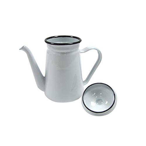 image for TG,LLC Treasure Gurus Rustic White Enamel Outdoor Camping Hot Coffee T