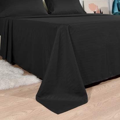 JÁCLER Queen 4 Piece Sheet Set- Microfiber Bedding - Bed Sheets - Extra Soft - Easy Fit - Breathable & Cooling Sheets - Comfy, Wrinkle, Fade - Stain Resistant– Stripe Black