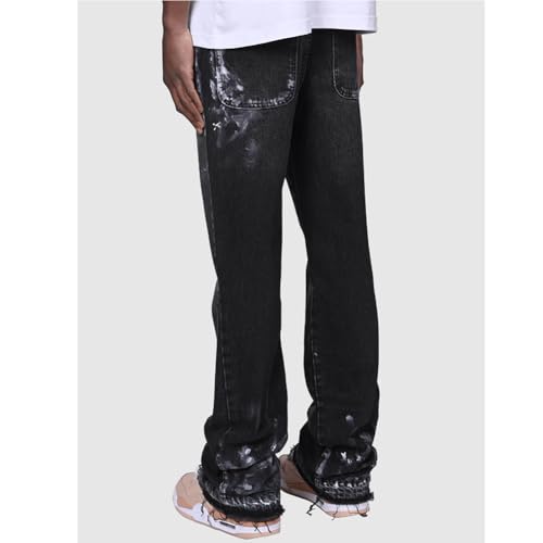 XYGJZ Men's Distressed Black Jeans Casual Stretch Straight Leg Denim Pants2