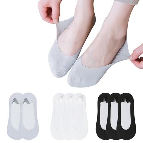 No Show Socks Women for Flats 8 Pairs Non Slip Ultra Low Cut Liner Summer Invisible Fit Shoe Size 5-7.5,Hidden Thin Socks