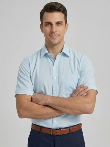 Image of Appel Touch Men's Cotton Blend Formal Shirt Half Sleeves