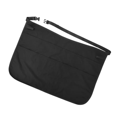 Beavorty herramientas de peluqueria delantal de peluqueria media cintura riñonera de delantal para servir delantal de cintura soporte de cinturón de tijera poliéster Black