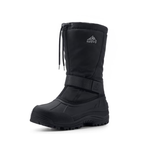 NORTIV 8 Men's Waterproof Winter Snow Boots Insulated Fur Liner Lightweight Outdoor Tall Boots,Size...