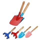 Toyvian 6 Piezas Herramientas Jardín Infantiles Hierro con Mango Madera para Juguetes Exterior Huerto Infantil Accesorios Jardinería Rastrillo Juguete
