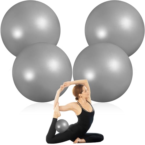 Image of 4 Pcs Small Exercise Pilates Ball Bulk 9 Inch Mini Yoga Balls Anti Burst and Slip for Stability, Fitness, Physical Therapy, Stretching & Core Workout at Home Gym Office Class