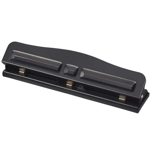1InTheOffice Adjustable Hole Punch, 3 Hole Punch 10 Sheet Capacity Hole Puncher
