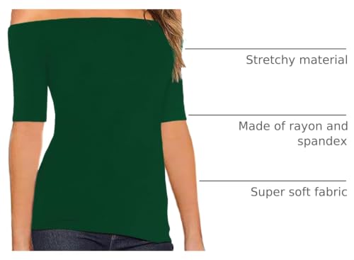 Image of Sarin Mathews Women's Sexy Off The Shoulder Tops Long Sleeve Slim Fit Stretchy Shirts Blouses Top