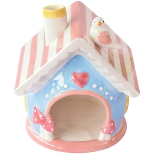 otoye 陶器 ハムスターハウス 手焼き釉薬|安全・環境配慮 小動物用隠れ家 夏涼しく冬暖かい 通年利用可能 ハムスター/スナネズミ/マウス対応 かわいいデザイン 丈夫で長持ち (B)