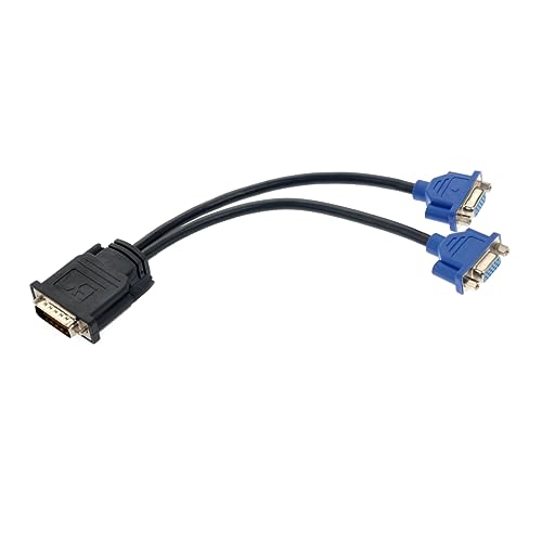 59 to 2vga Splitter Cable Vga Adapter 59-pin Male to Dual Female Compatible Monitors Projectors Made of Plastic and Metal