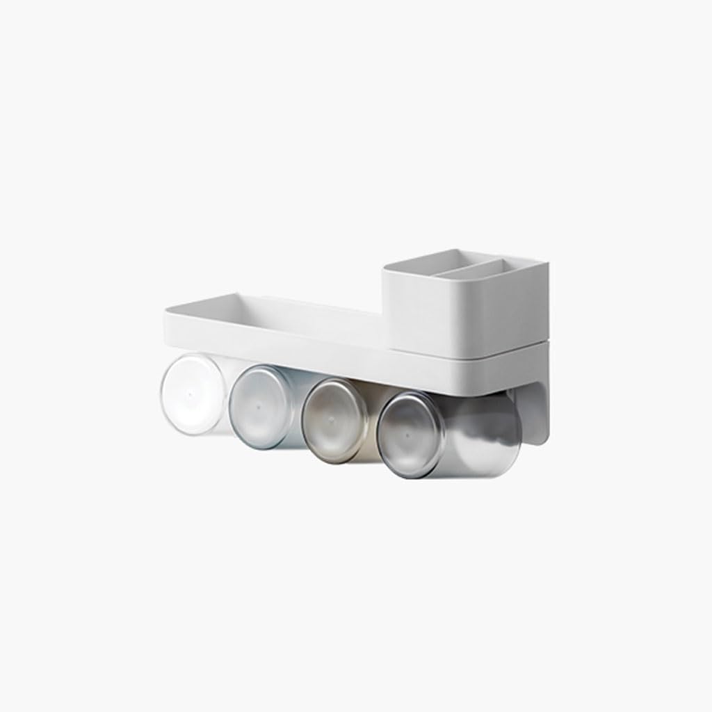 Estante para Cepillos de Dientes Scatola portaspazzolini a Parete Portaspazzolino Grigio Accessori for Il Bagno Staffa portaoggetti con Tazza Facile da installare(L31.2cm)