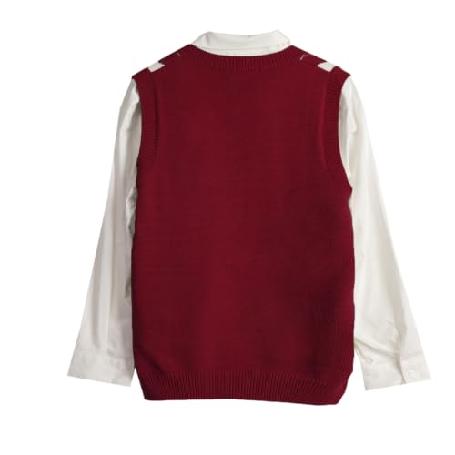 Image of Sweater Vest Women,Sleeveless V Neck Argyle Plaid Long Preppy Loose Knitted Casual School Sweaters Tank Top