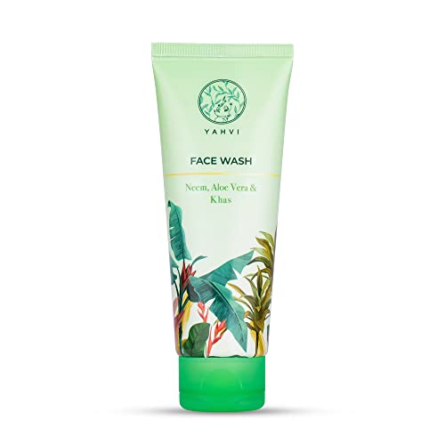 Yahvi Neem Face Wash with Aloe Vera, Khas & .05% Salicylic Acid Face Wash For All Skin Type | Aloe Sooth-100 Ml