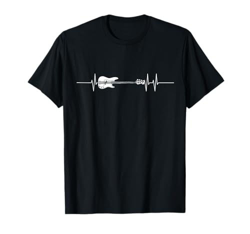 Battement De Coeur Cadeau Pour Le Joueur De Basse Guitare T-Shirt