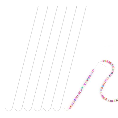 6 PCS Beading Needles 7.4 inch Bead Spinner Needles 0.7mm Diameter Beaded Needles for Beads Rotating Jewelry Making DIY Waist Beads Bracelets Necklaces