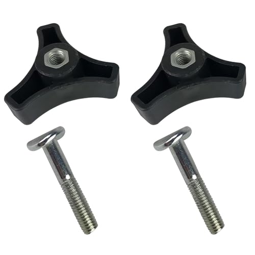 2 Sets Rasenmäher Griffe Schraube, Rasenmäher Ersatzteile Inklusive Dreiecks knopf muttern Schraub Bolzen Rasenmähergriff Flügelmutter Bolzen Schraubensätzen für Rasenmäher Rasenmähermodelle (Schwarz)