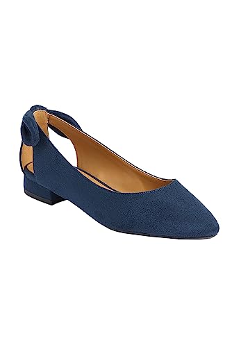 Comfortview Women's The Nevelle Slip On Flat - 7 WW, Navy (Wide Widths Available)