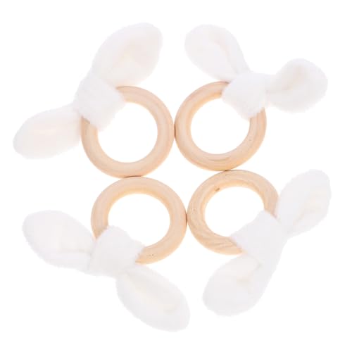 Mikinona 4 Piezas Decoración De Servilletero Decorativo Oro Conejo Accesorios Pequeño Adornos De Hebilla De Servilleta Servilletas Servilleteros para Banquetes Madera