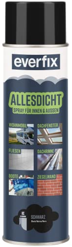 EVERFIX Allesdicht Spray (500 ml schwarz) Dichtspray wasserdicht Flüssigkunststoff flüssiger Kunststoff zur Abdichtung