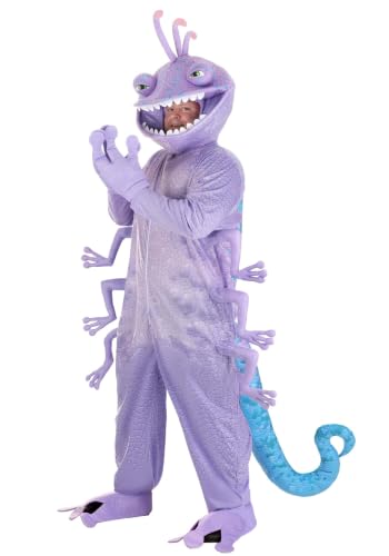 Mens Plus Size Disney & Pixar Monsters Inc Randall Costume | Halloween Outfit with Jumpsuit Mask Gloves Shoe Covers 2X