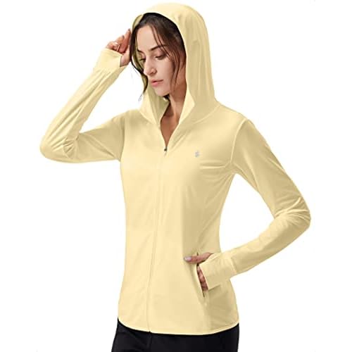 Soothfeel Women’s UPF 50+ Sun Protection Hoodie Jacket Lightweight Long Sleeve Sun Shirt for Women with Pocket Hiking Outdoor