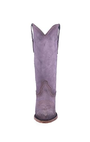 Corral Boots Womens Embroidered Snip Toe Casual Boots Mid Calf High Heel 3" & Up - Purple4
