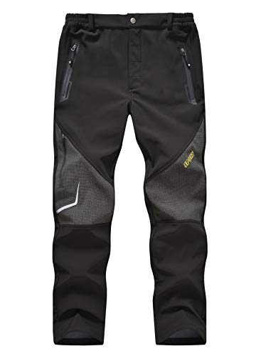 YSENTO Pantalones para hombre con forro polar impermeable y forro polar para exteriores, transpirables, cálidos, para senderismo