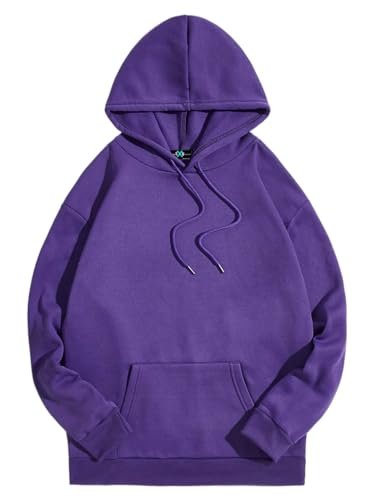 Image of SXV STYLE Hooded Pullover Solid Plain Unisex Cotton Oversized Baggy Sweatshirt Hoodie