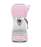 Smeg, Espresso-Kaffeemaschine ECF02PKEU, Cappuccino-Dampfunktion, Thermoblock, großes Tassengehäuse und Doppelkaffeefunktion, 1 L Wassertank, benutzerfreundliches Bediensystem, 1350 W, Pink