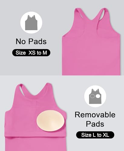 Image of DOCUMO Girls Tank Tops Double Lined Racerback Crop Tops for Kids Sleeveless Workout Tops for Dance, Yoga, Running, Sports