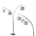 Adesso 4238-26 Trinity Arc Floor Lamp Antique Bronze Finish, Beige Burlap Lamp. Home Decor Lamps and Light Fixtures, 82",3 Arm
