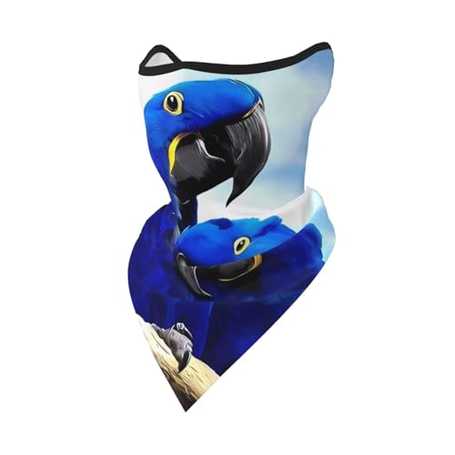 POEZJZW Bandana con estampado de loros azules, bufanda para la cara, calentador de cuello, multifuncional, sin costuras