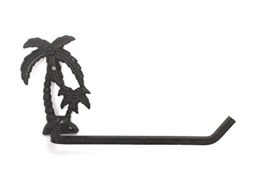 Hampton Nautical Cast Iron Palm Tree Toilet Paper Holder 10
