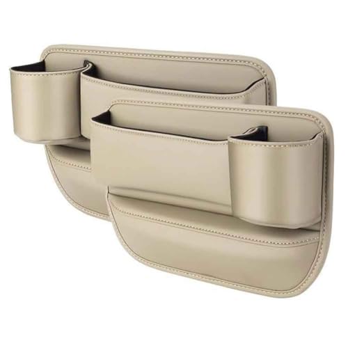 YSOLDA Organizador Relleno Hueco Asiento Coche para Dodge RAM Caliber Nitro Journey Avenger, Cuero PU Asiento Espacio Caja Almacenamiento Bolsa Organizadora Accesorios,B/Beige