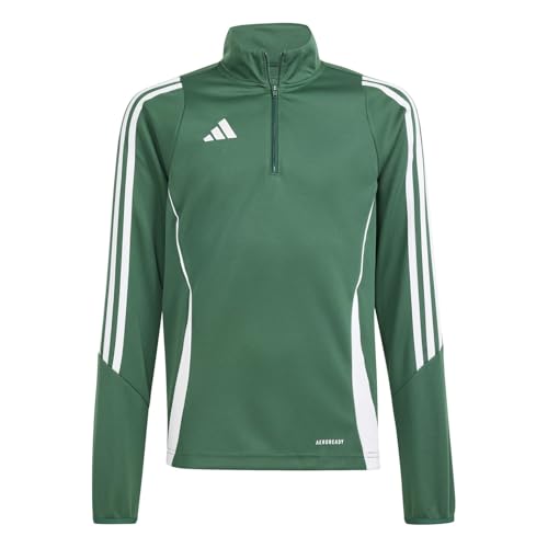 adidas Mixte Enfant Tiro24 Training Top Kids Sweatshirt, Team Dark Green/White, 13-14 Years