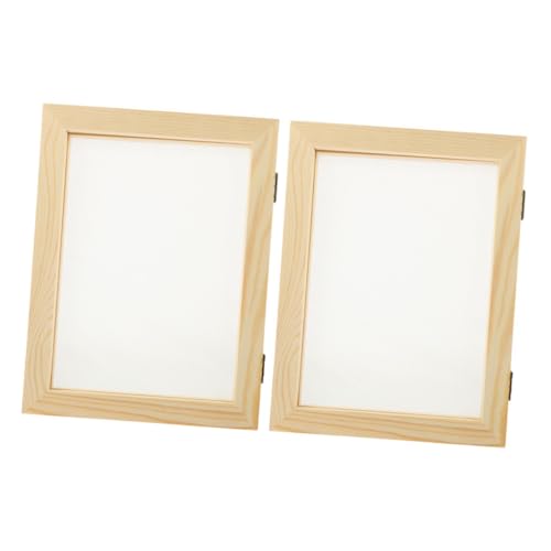 OSALADI 2pcs Paper Frame Pine Wood Paper Making Small Screens for Making Paper Wood Paper Frame Making Paper Screen Paper Craft Tools Papermaking Paper Screen Wooden Beige