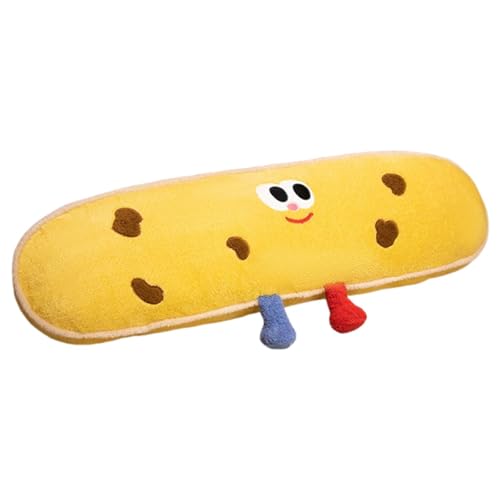 Coussin Décoratif Canapé Forme Biscuit Jaune 90cm Velours - 8