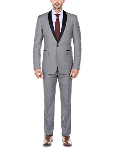 Smoking homme col châle coupe slim fit avec un seul bouton pour grandes occasions